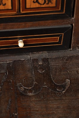 Lot 1518 - A 17TH CENTURY SPANISH WALNUT AND INLAID CABINET
