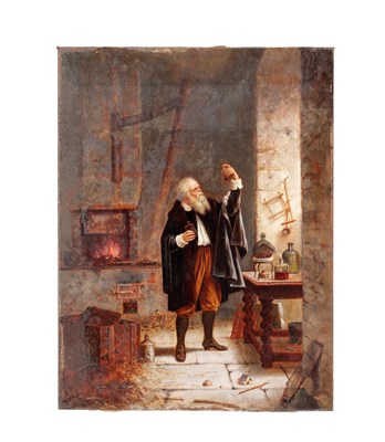 Lot 894 - A SMALL 18TH CENTURY OIL ON PANEL PAINTING