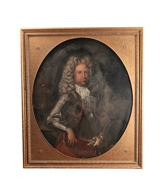 Lot 956 - A 17TH CENTURY OIL ON CANVAS PORTRAIT OF A GENTLEMAN IN ARMOUR