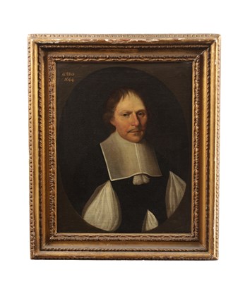 Lot 885 - A 17TH CENTURY OIL ON CANVAS PORTRAIT OF A GENTLEMAN DATED 1664