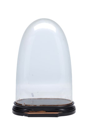 Lot 1209 - A 19TH CENTURY GLASS DOME CLOCK