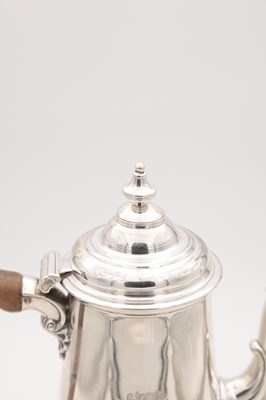 Lot 73 - A GEORGE II PROVINCIAL SILVER CHOCOLATE POT BY JOHN LANGLANDS, NEWCASTLE