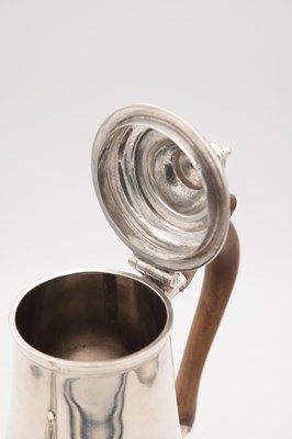 Lot 73 - A GEORGE II PROVINCIAL SILVER CHOCOLATE POT BY JOHN LANGLANDS, NEWCASTLE
