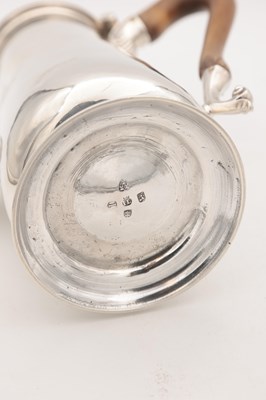 Lot 73 - A GEORGE II PROVINCIAL SILVER CHOCOLATE POT BY JOHN LANGLANDS, NEWCASTLE