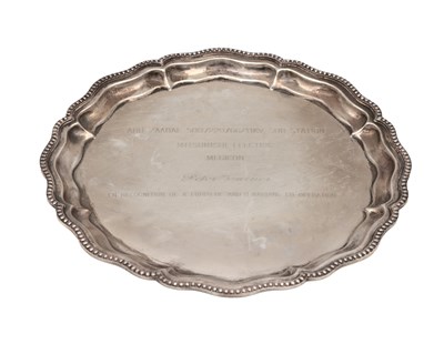 Lot 63 - A 20TH CENTURY EGYPTIAN SILVER PRESENTATION TRAY