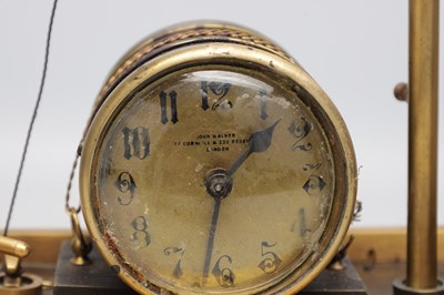 Lot 1205 - A.R. GUILMET, A LATE 19TH CENTURY FRENCH PATINATED AND GILT BRONZE INDUSTRIAL "OARSMAN" AUTOMATON CLOCK ON ROUGE MARBLE BASE