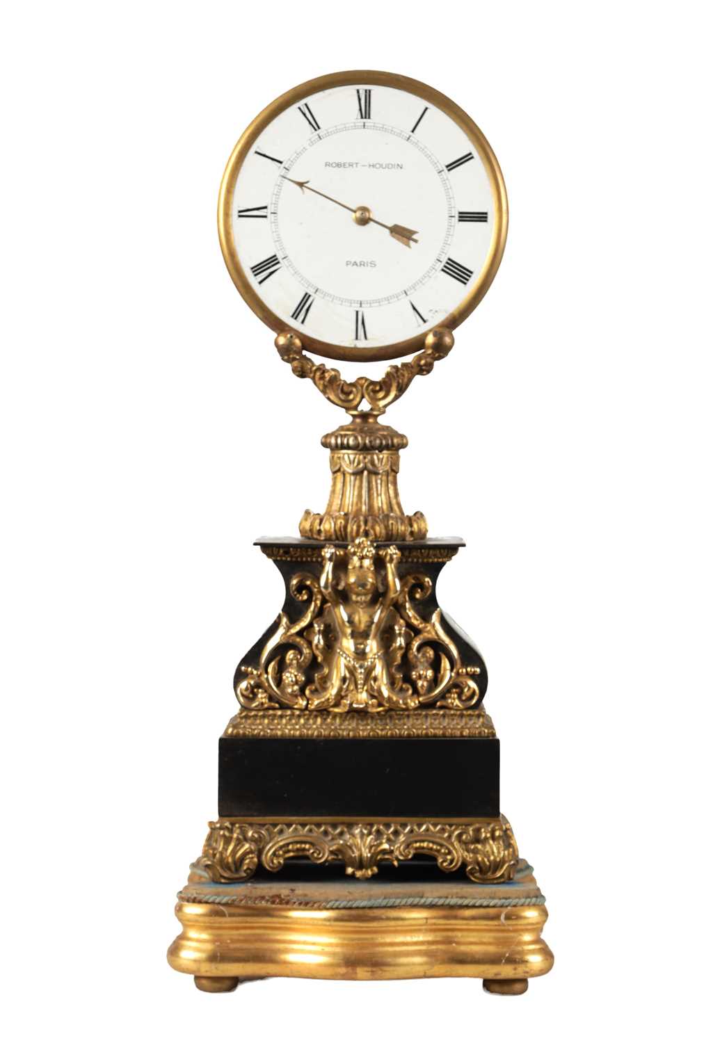 Lot 1353 - JEAN EUGENE ROBERT-HOUDIN, PARIS. A RARE LATE 19TH CENTURY ORMOLU AND PATINATED BRONZE MYSTERY CLOCK