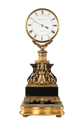 Lot 1353 - JEAN EUGENE ROBERT-HOUDIN, PARIS. A RARE LATE 19TH CENTURY ORMOLU AND PATINATED BRONZE MYSTERY CLOCK