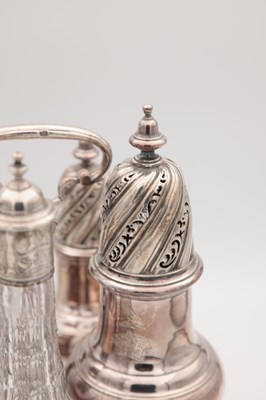 Lot 51 - A GEORGE II ENGLISH SILVER CRUET SET