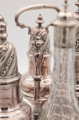 Lot 51 - A GEORGE II ENGLISH SILVER CRUET SET