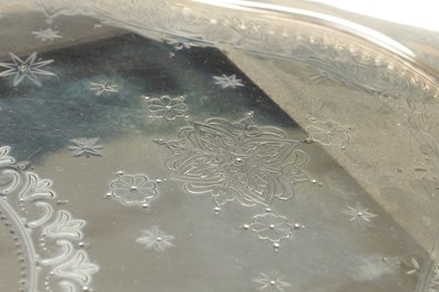 Lot 138 - A LARGE VICTORIAN ENGLISH SILVER TWO-HANDLED TRAY