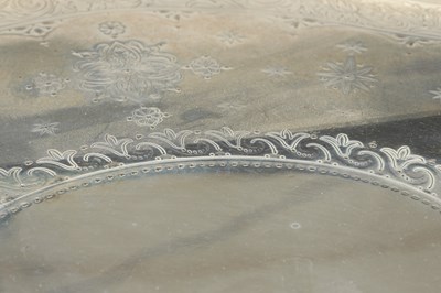 Lot 138 - A LARGE VICTORIAN ENGLISH SILVER TWO-HANDLED TRAY