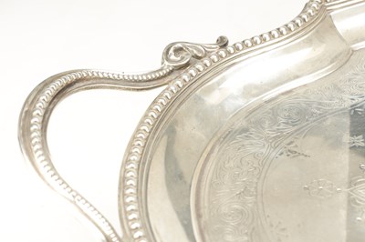 Lot 138 - A LARGE VICTORIAN ENGLISH SILVER TWO-HANDLED TRAY