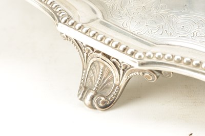 Lot 138 - A LARGE VICTORIAN ENGLISH SILVER TWO-HANDLED TRAY