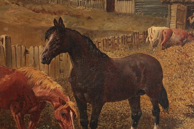 Lot 972 - JOHN FREDERICK HERRING Jr. (1820-1907) "FARMYARD SCENE" OIL ON CANVAS