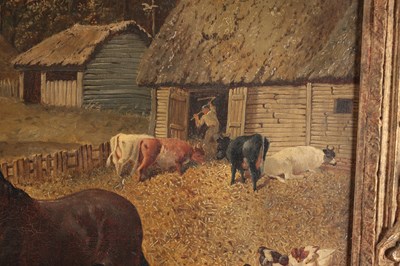 Lot 972 - JOHN FREDERICK HERRING Jr. (1820-1907) "FARMYARD SCENE" OIL ON CANVAS