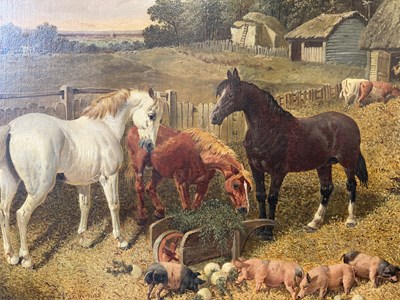 Lot 972 - JOHN FREDERICK HERRING Jr. (1820-1907) "FARMYARD SCENE" OIL ON CANVAS