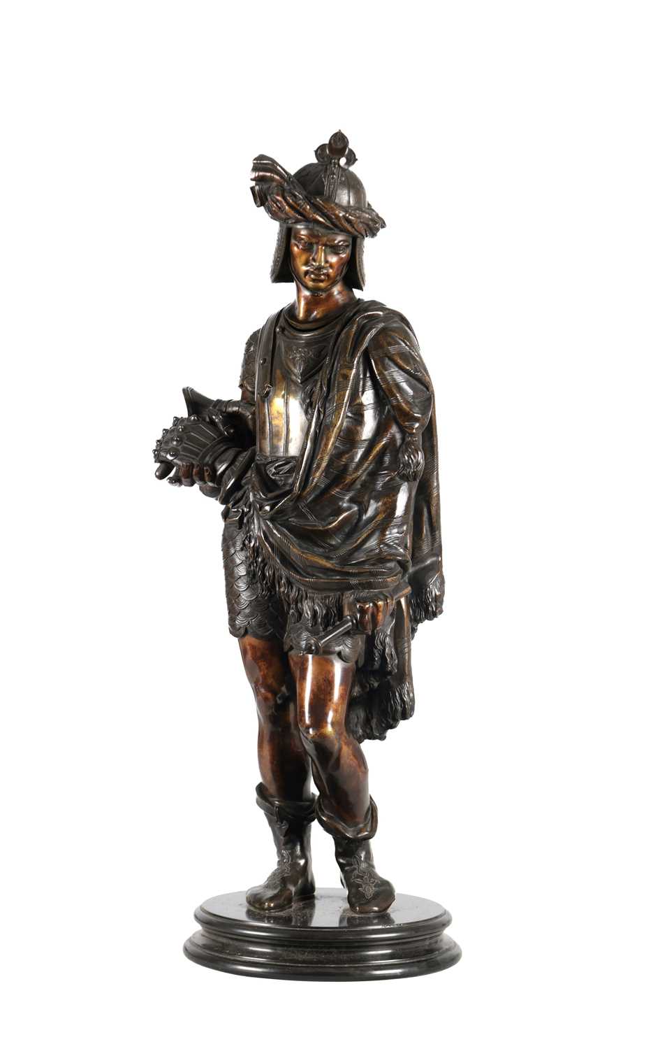 Lot 1035 - A 19TH CENTURY BRONZE FIGURE OF SALADIN