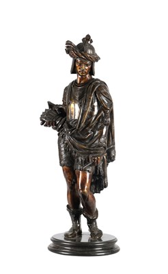 Lot 1035 - A 19TH CENTURY BRONZE FIGURE OF SALADIN