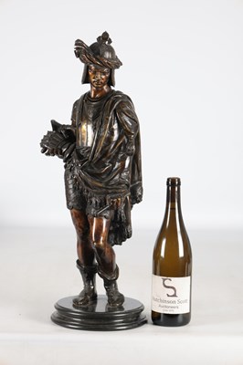 Lot 1035 - A 19TH CENTURY BRONZE FIGURE OF SALADIN