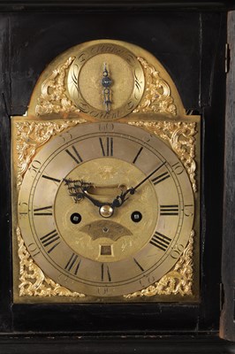 Lot 1364 - FRANCIS WELLS, LONDON. A GEORGE III ORMOLU MOUNTED EBONISED QUARTER REPEATING BRACKET CLOCK