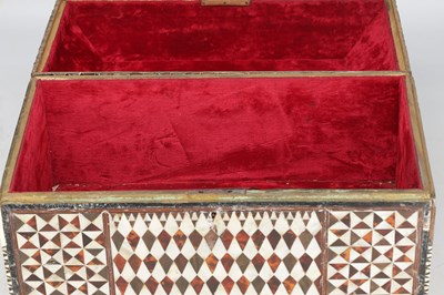 Lot 752 - AN OTTOMAN MOTHER-OF-PEARL, TORTOISESHELL AND BONE INLAID CASKET