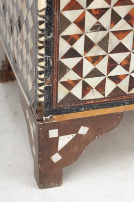 Lot 752 - AN OTTOMAN MOTHER-OF-PEARL, TORTOISESHELL AND BONE INLAID CASKET