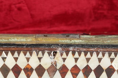 Lot 752 - AN OTTOMAN MOTHER-OF-PEARL, TORTOISESHELL AND BONE INLAID CASKET