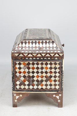 Lot 752 - AN OTTOMAN MOTHER-OF-PEARL, TORTOISESHELL AND BONE INLAID CASKET