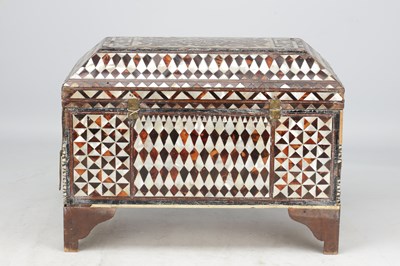 Lot 752 - AN OTTOMAN MOTHER-OF-PEARL, TORTOISESHELL AND BONE INLAID CASKET