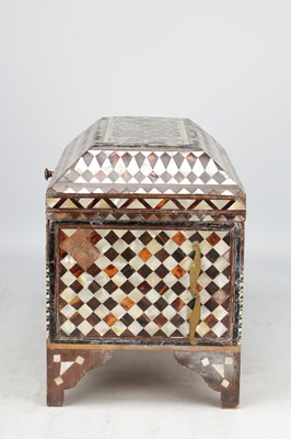 Lot 752 - AN OTTOMAN MOTHER-OF-PEARL, TORTOISESHELL AND BONE INLAID CASKET