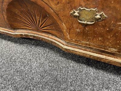 Lot 1688 - A GOOD EARLY 18TH CENTURY FIGURED WALNUT SECRETAIRE CHEST ON CHEST WITH STARBURST INLAID BASE