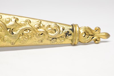 Lot 850 - A MID 19TH CENTURY FRENCH GILT BRONZE HILTED RITUAL DAGGER