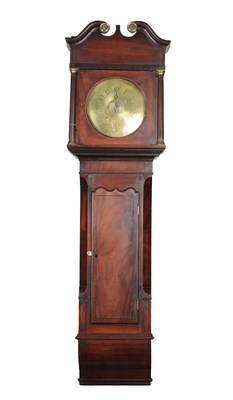 Lot 1260 - A LATE GEORGE III MAHOGANY NORWICH STYLE WEIGHT DRIVEN WALL CLOCK
