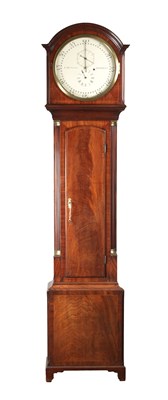 Lot 1172 - A. DUNCAN, ABERDEEN. A REGENCY FIGURED MAHOGANY REGULATOR LONGCASE CLOCK