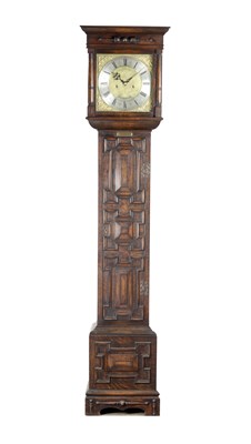 Lot 1184 - GILBERT AND JOHNSON, CROYDON. AN EDWARDIAN OAK DOMESTIC REGULATOR LONGCASE CLOCK