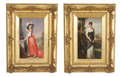 Lot 595 - FRANZ WAGNER A PAIR OF 19TH CENTURY KPM PORCELAIN PLAQUES