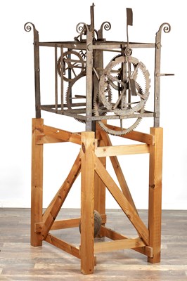 Lot 1251 - A LARGE 18TH CENTURY STRIKING TURRET CLOCK