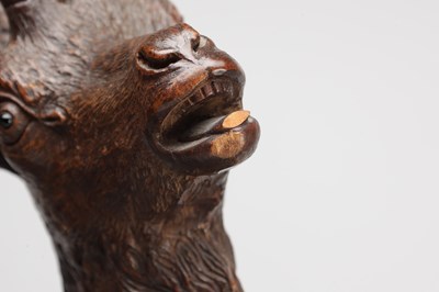 Lot 1391 - A LARGE AND IMPRESSIVE BLACK FOREST CARVED WOOD GROUP OF AN EAGLE ATTACKING A CHAMOIS