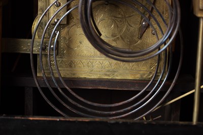 Lot 1240 - PB BRADFORD, LONDON, A LARGE LATE 19TH CENTURY ORMOLU MOUNTED EBONISED QUARTER CHIMING BRACKET CLOCK