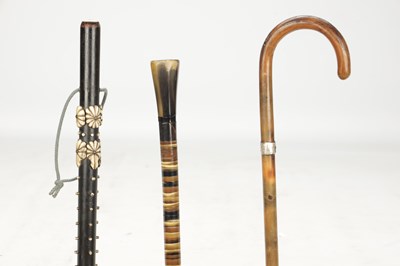 Lot 1451 - A COLLECTION OF THREE 19TH CENTURY WALKING CANES