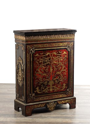 Lot 1534 - A 19TH CENTURY BOULLE TORTOISESHELL AND COROMANDEL SIDE CABINET