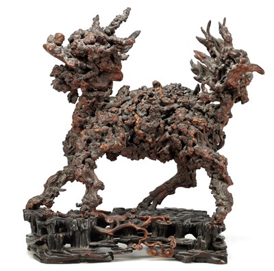 Lot 777 - A 19TH CENTURY CHINESE ROOTWOOD SCULPTURE