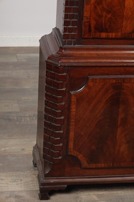 Lot 1259 - JOSEPH FINNEY, LIVERPOOL. A GEORGE III FIGURED MAHOGANY MUSICAL LONGCASE CLOCK