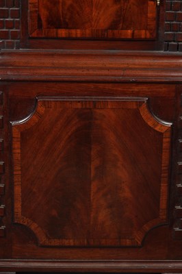 Lot 1259 - JOSEPH FINNEY, LIVERPOOL. A GEORGE III FIGURED MAHOGANY MUSICAL LONGCASE CLOCK