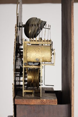 Lot 1259 - JOSEPH FINNEY, LIVERPOOL. A GEORGE III FIGURED MAHOGANY MUSICAL LONGCASE CLOCK