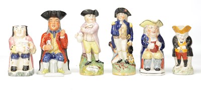 Lot 584 - A COLLECTION OF 18TH AND 19TH CENTURY ENGLISH STAFFORDSHIRE POTTERY TOBY JUGS