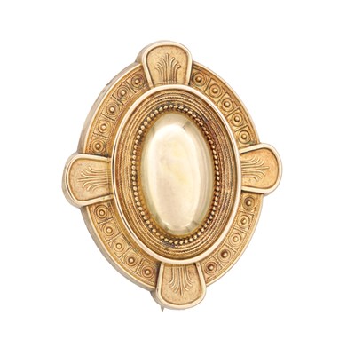 Lot 200 - A VICTORIAN 14CT YELLOW GOLD BROOCH WITH LOCKET BACK